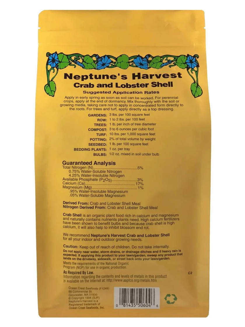 Neptune's Harvest Crab & Lobster Shell Plant Food, 4 Pound 2 Neptune's Harvest Crab & Lobster Shell Plant Food, 4 Pound - Image 2