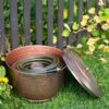 Hammered Copper Hose Pot With Lid